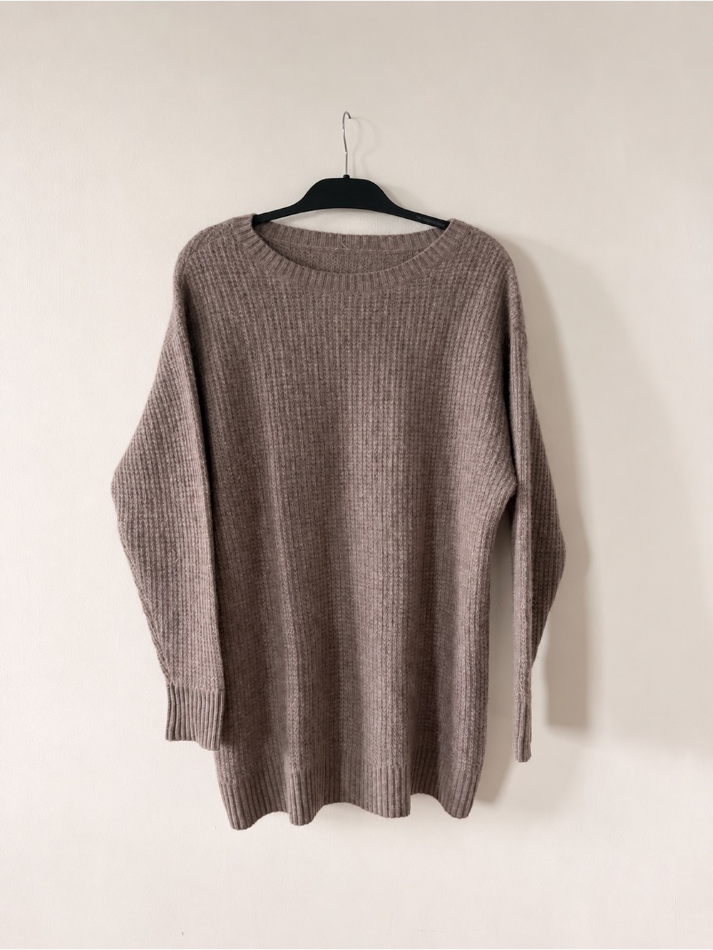 Alo Cozy Ribbed Knit Sweater Dress- Taupe/Purple Undertones